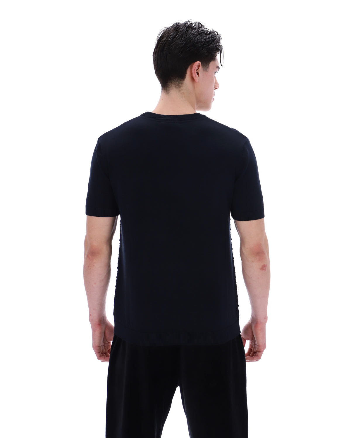 Black Don Textured Knitted T-Shirt - Black