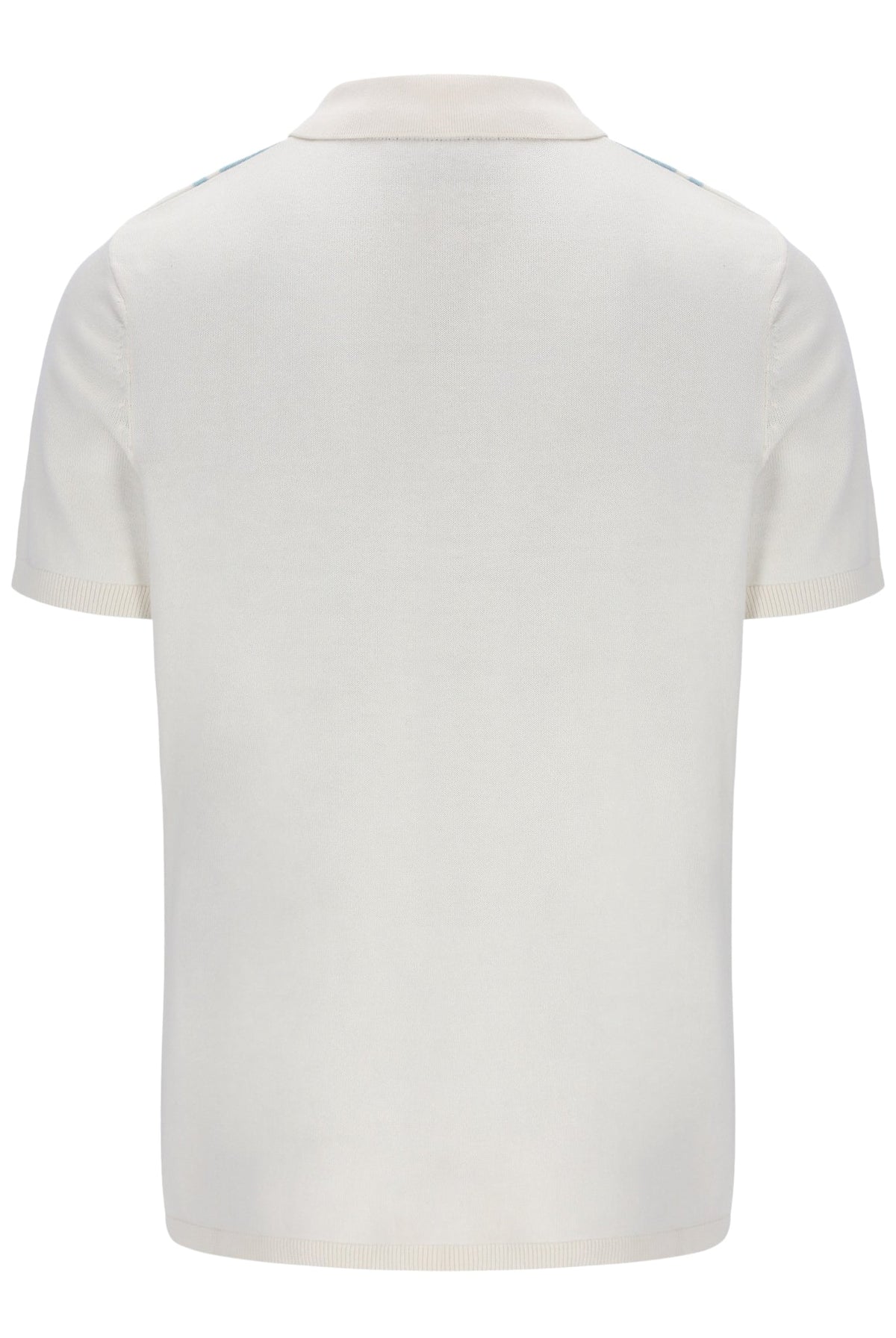 Sterling Blue Buddy Bowling Style Knitted Polo - White Smoke