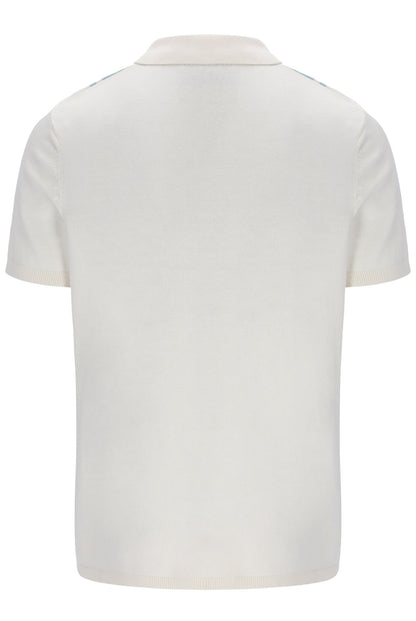 Sterling Blue Buddy Bowling Style Knitted Polo - White Smoke