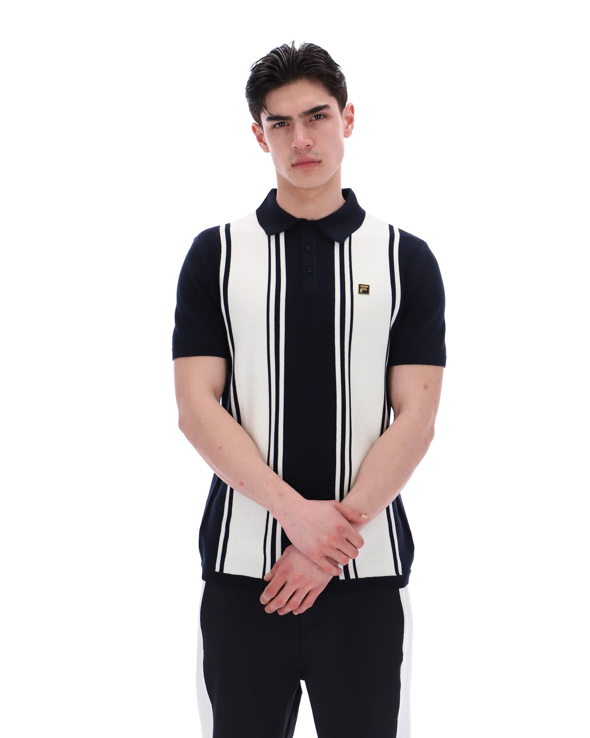 Black Buddy Bowling Style Knitted Polo - Black