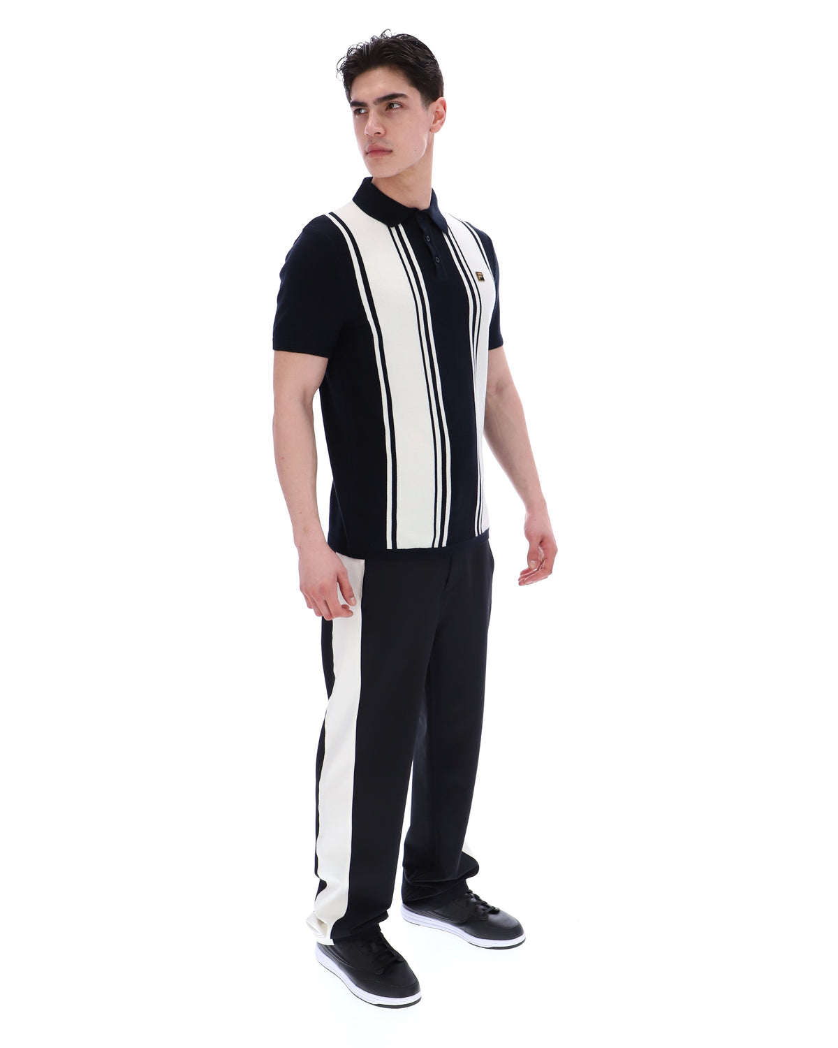 Black Buddy Bowling Style Knitted Polo - Black