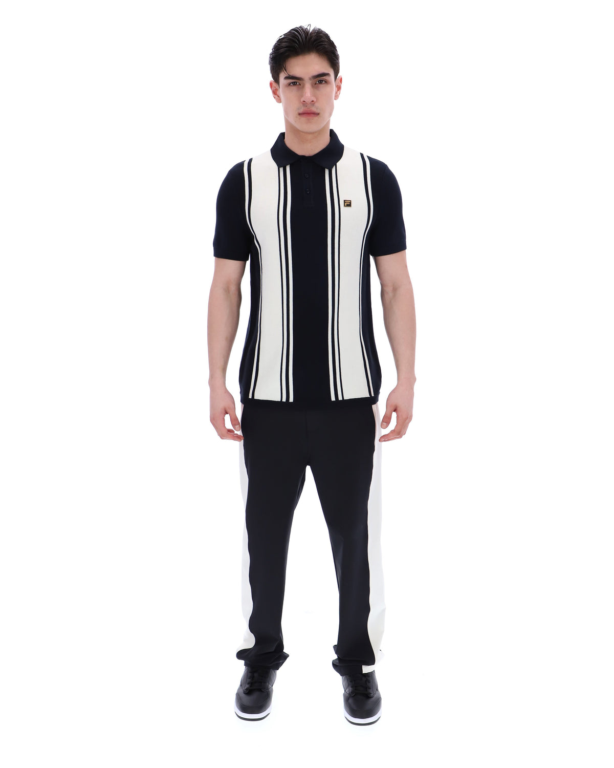 Black Buddy Bowling Style Knitted Polo - Black