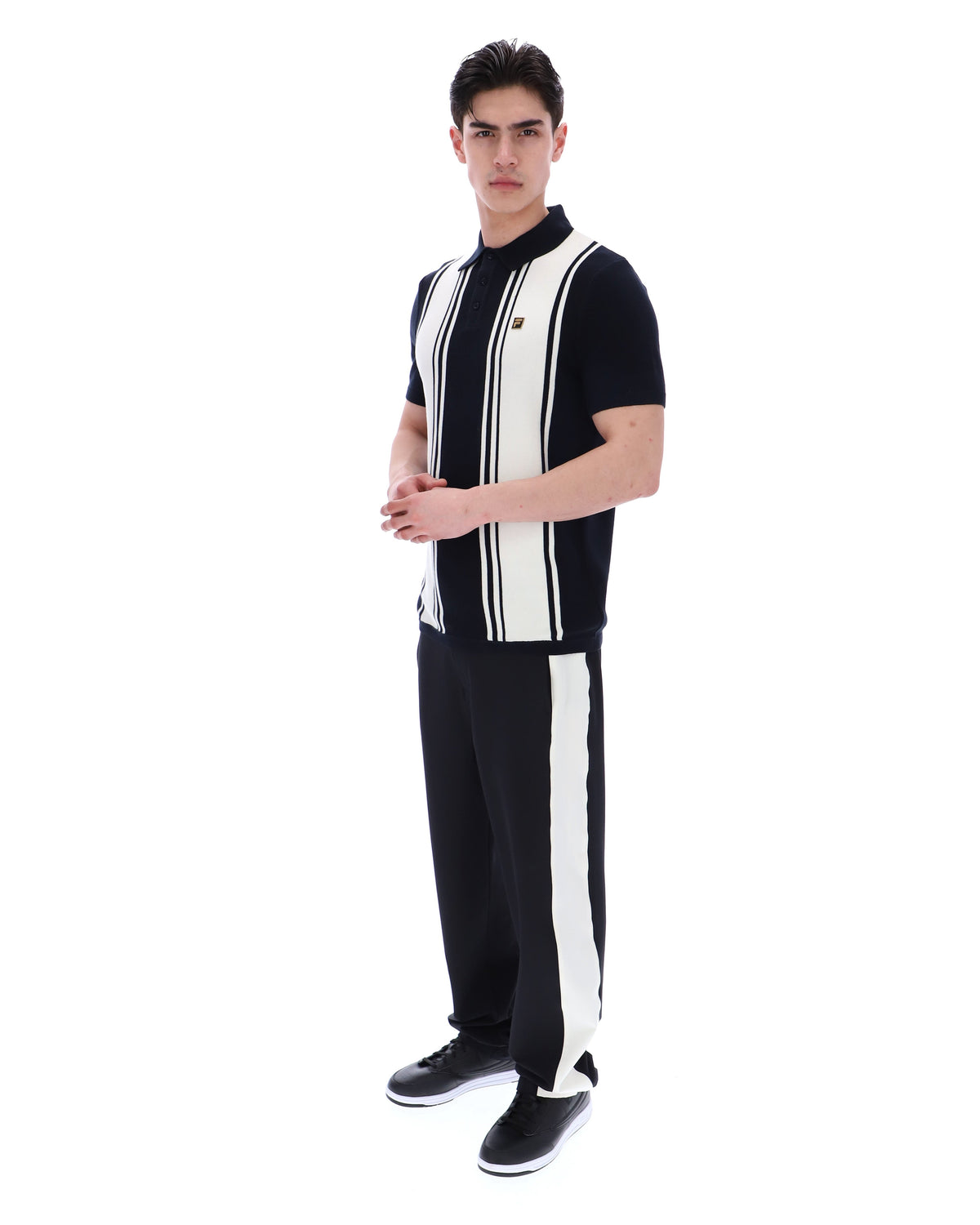 Black Buddy Bowling Style Knitted Polo - Black