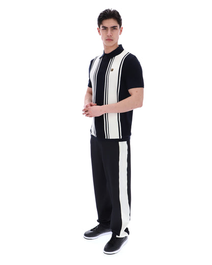 Black Buddy Bowling Style Knitted Polo - Black