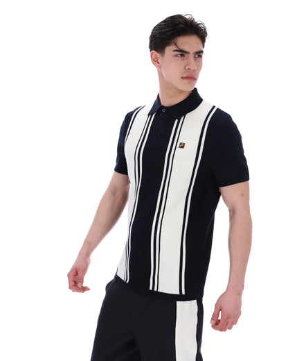 Black Buddy Bowling Style Knitted Polo - Black