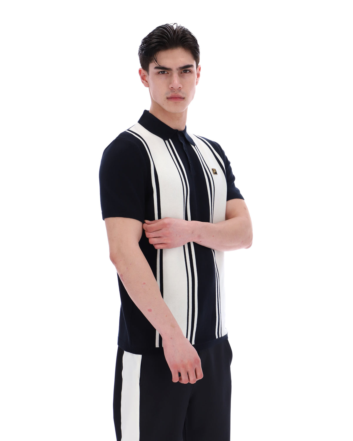 Black Buddy Bowling Style Knitted Polo - Black