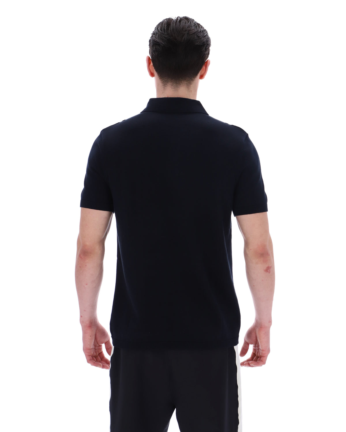 Black Buddy Bowling Style Knitted Polo - Black