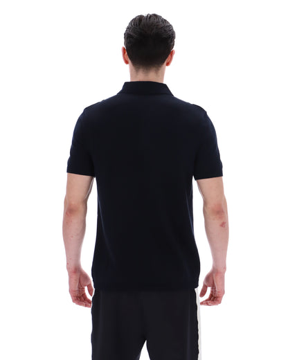 Black Buddy Bowling Style Knitted Polo - Black