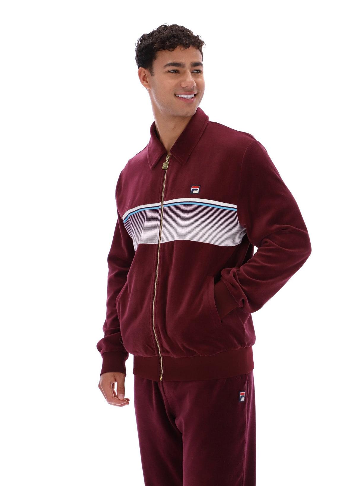 Fig Malakai Striped Track Top - Fig
