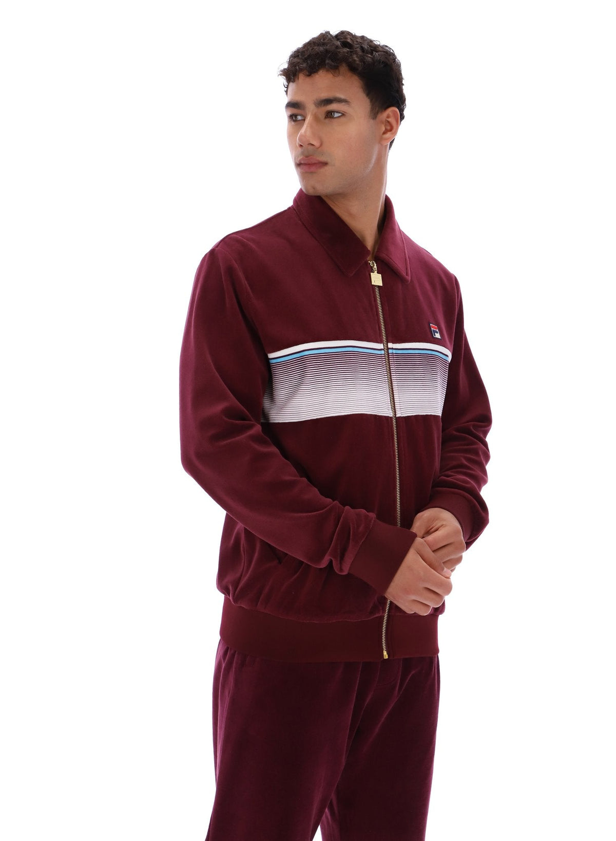Fig Malakai Striped Track Top - Fig