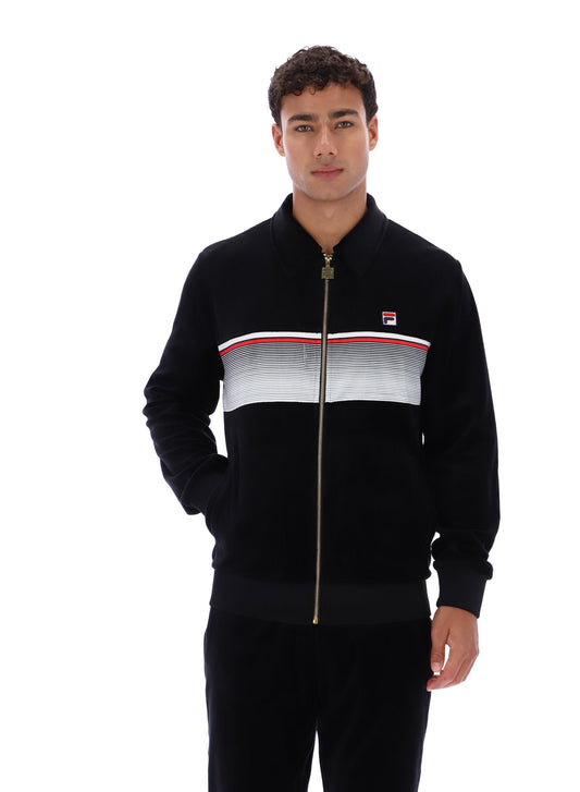 Black Malakai Striped Track Top - Black