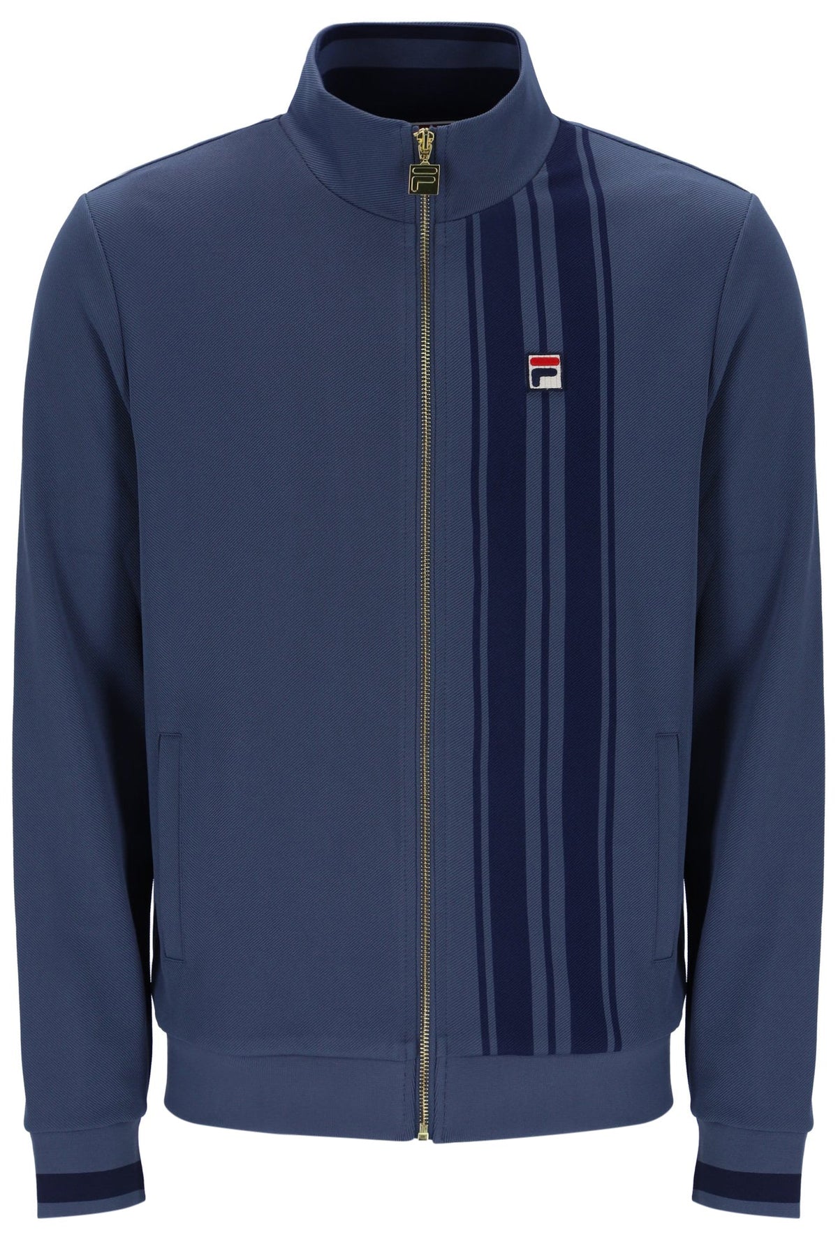 Vintage Indigo Dante Printed Stripe Track Top - Vintage Indigo