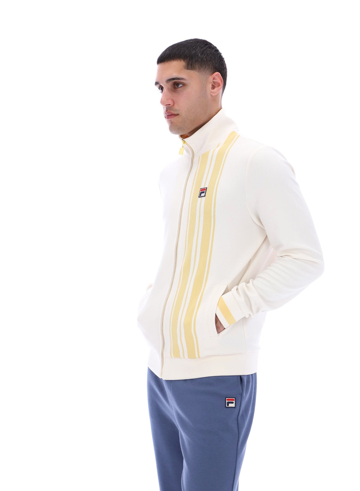 Gardenia Dante Printed Stripe Track Top - Gardenia
