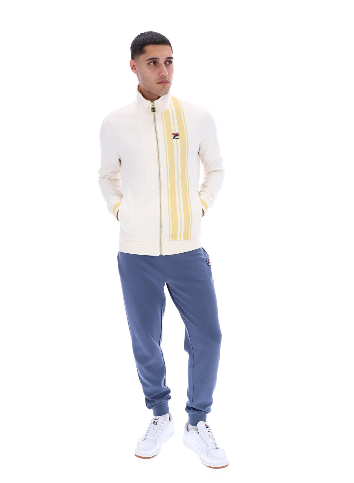 Gardenia Dante Printed Stripe Track Top - Gardenia