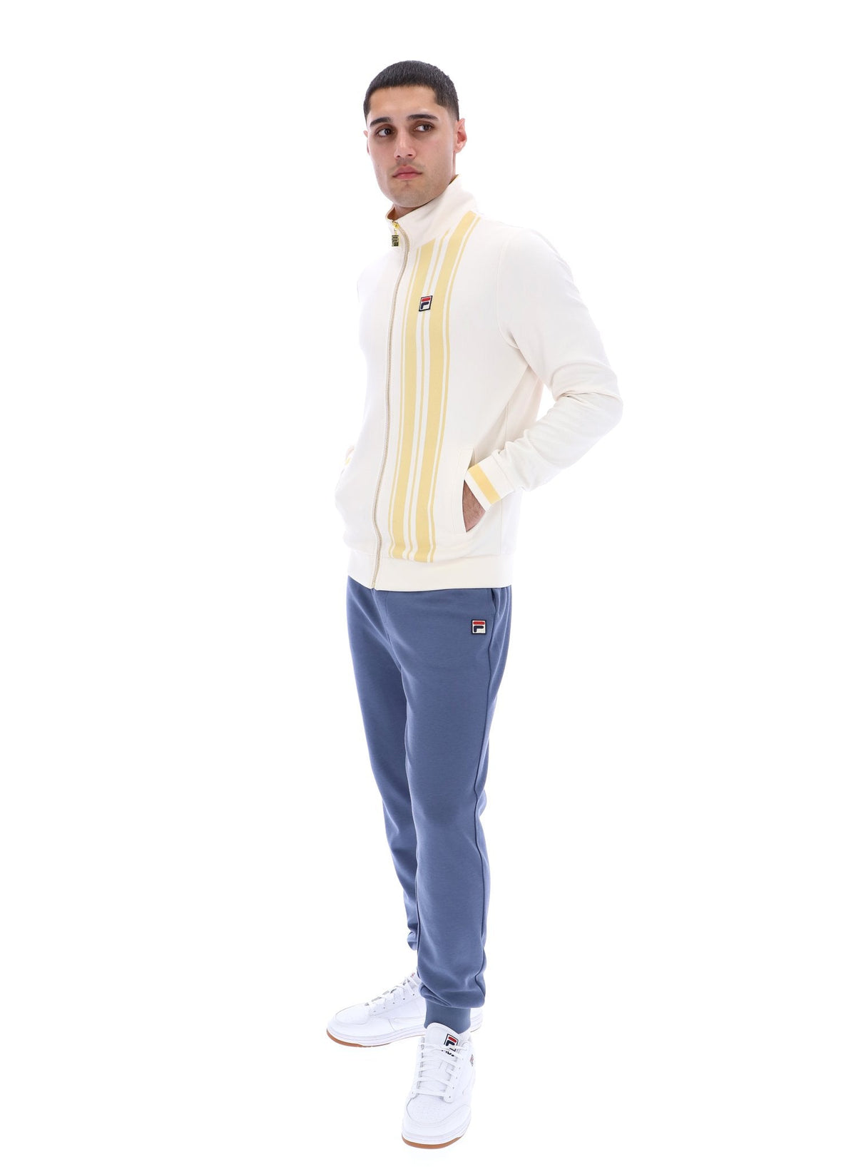 Gardenia Dante Printed Stripe Track Top - Gardenia
