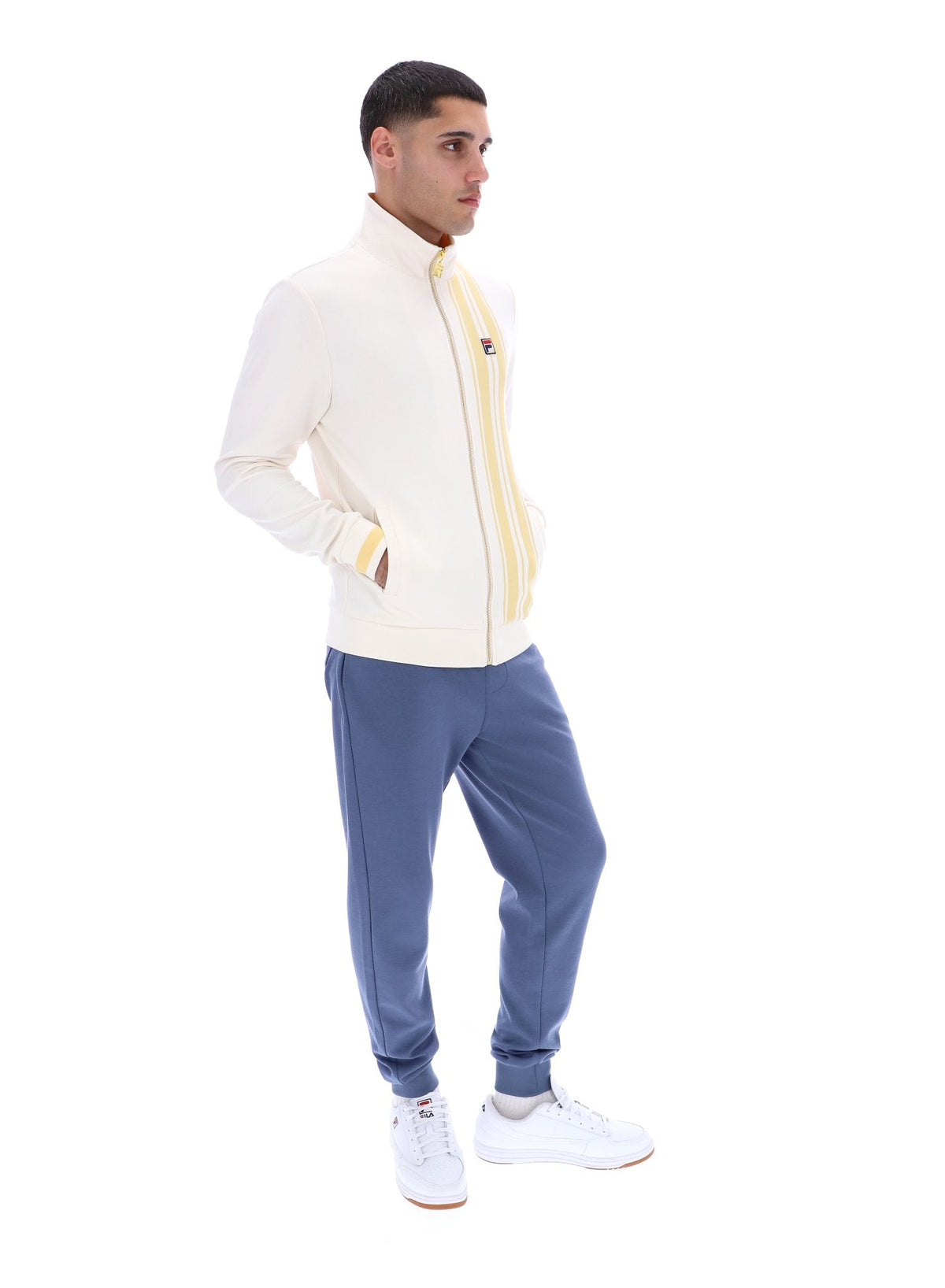 Gardenia Dante Printed Stripe Track Top - Gardenia