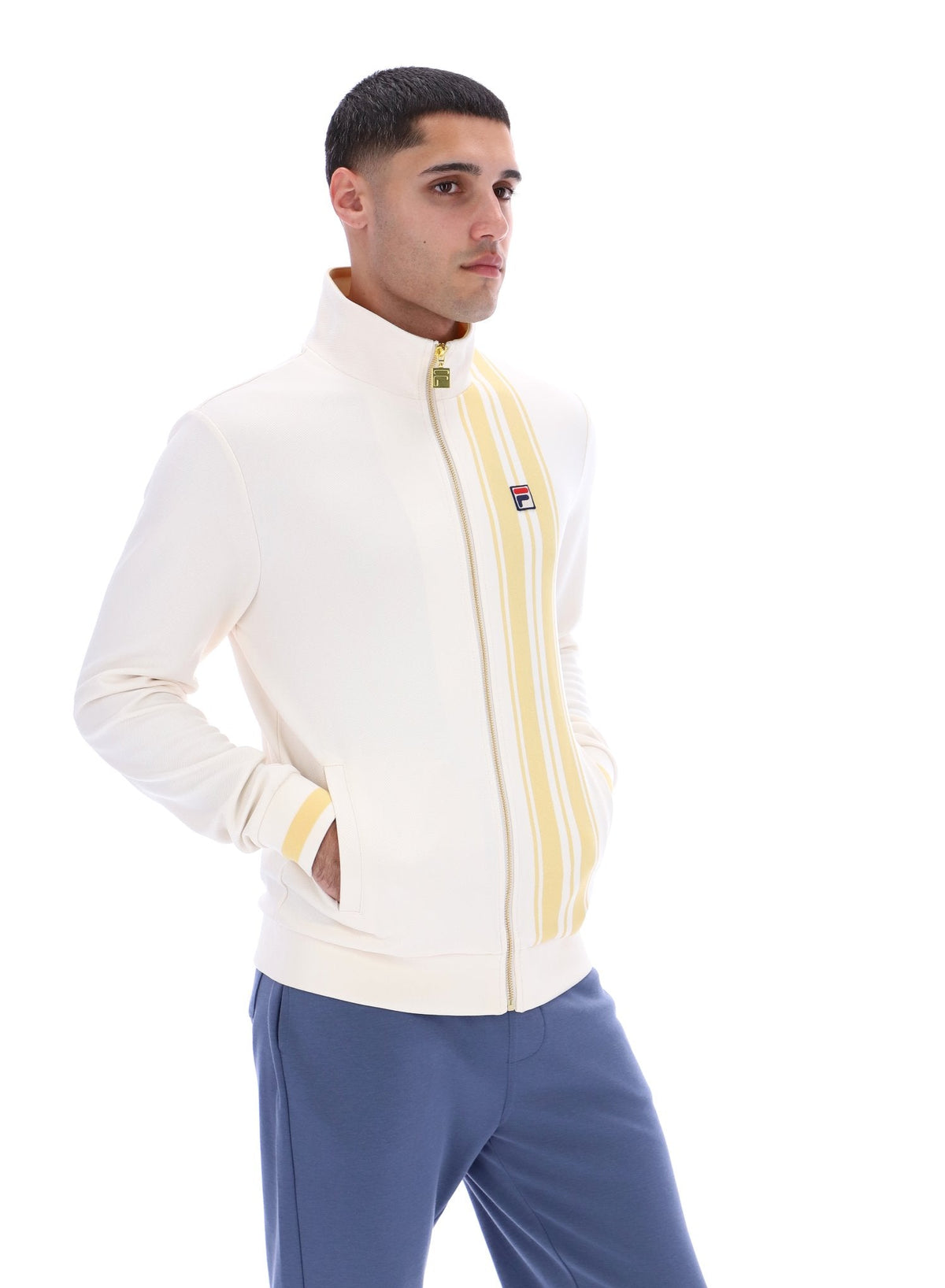 Gardenia Dante Printed Stripe Track Top - Gardenia