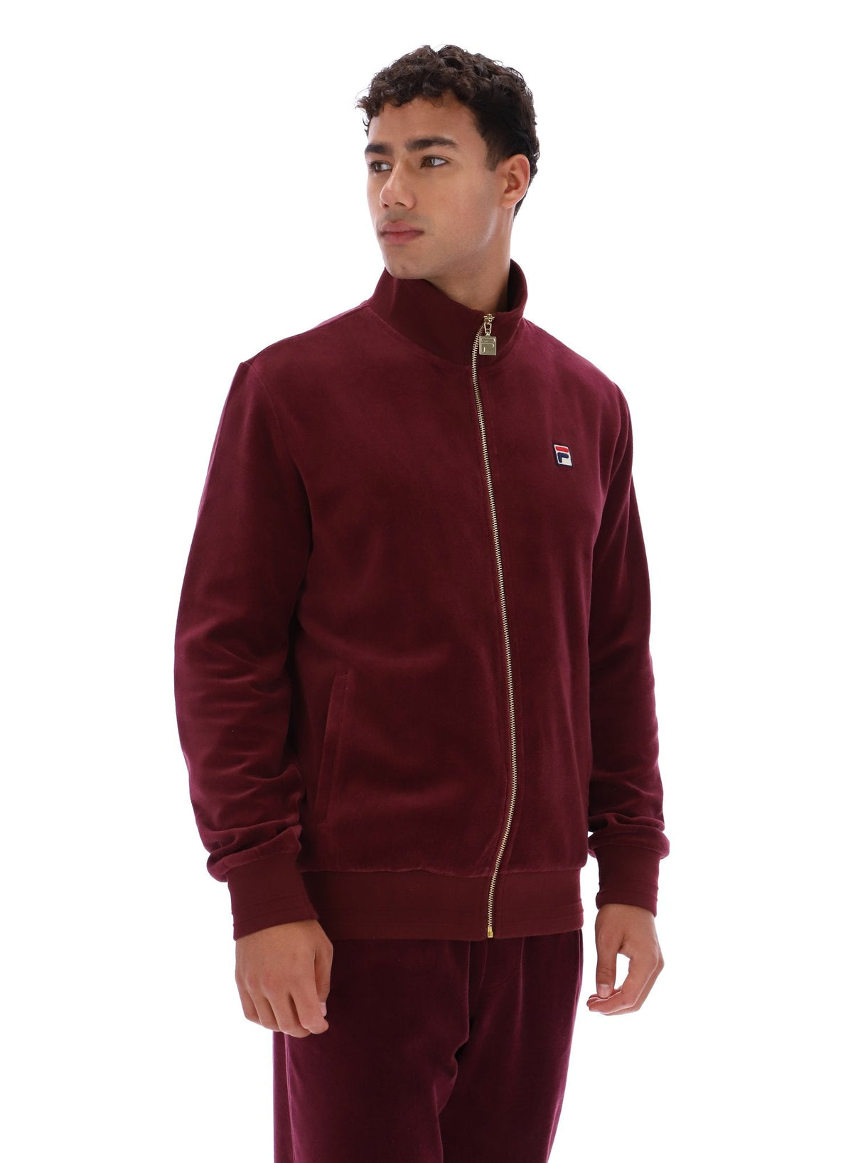 Fig Nero Velour Track Top - Fig