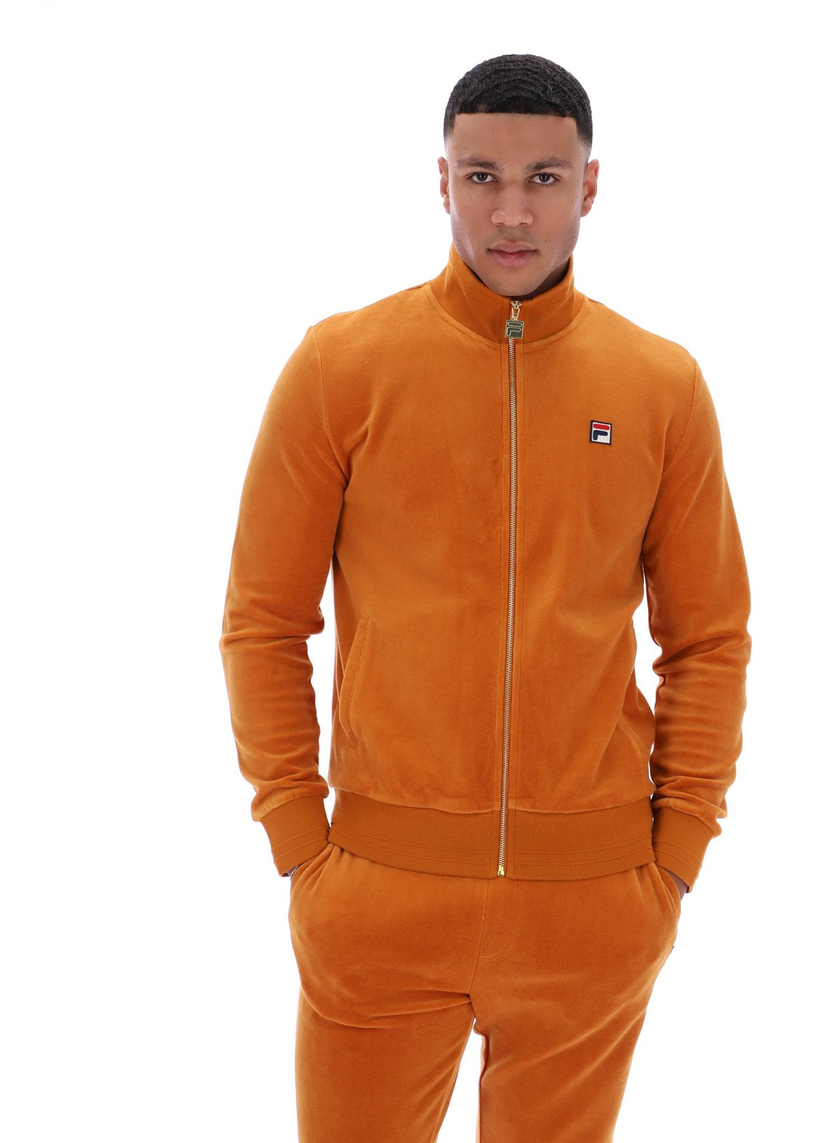 Pumpkin Spice Nero Velour Track Top - Pumpkin Spice