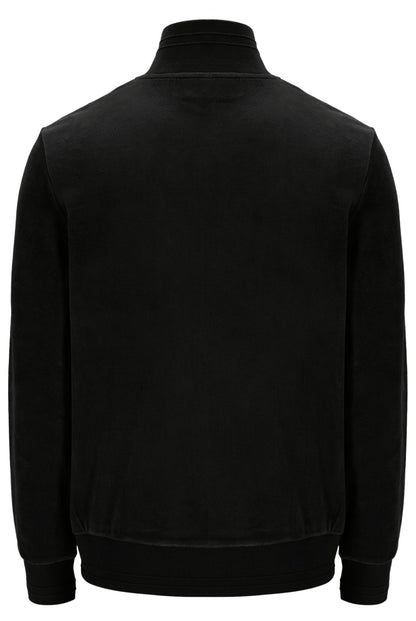 Black Nero Velour Track Top - Black