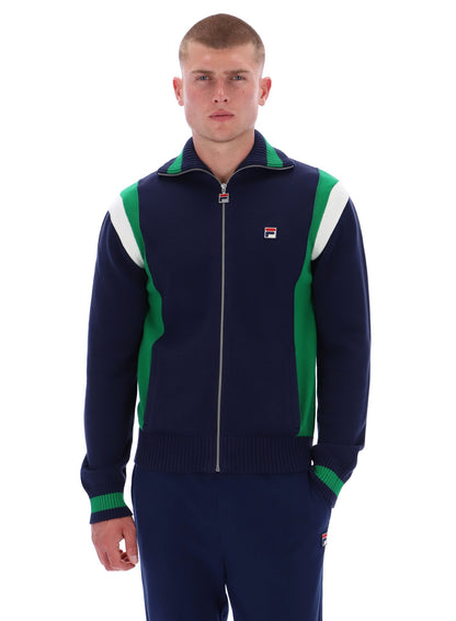 Fila Navy Cortez Colourblocked Knitted Track Top - Fila Navy