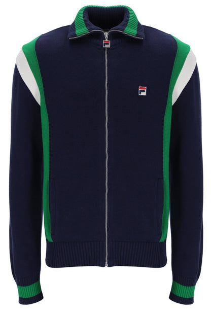 Fila Navy Cortez Colourblocked Knitted Track Top - Fila Navy