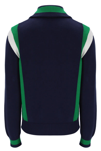 Fila Navy Cortez Colourblocked Knitted Track Top - Fila Navy