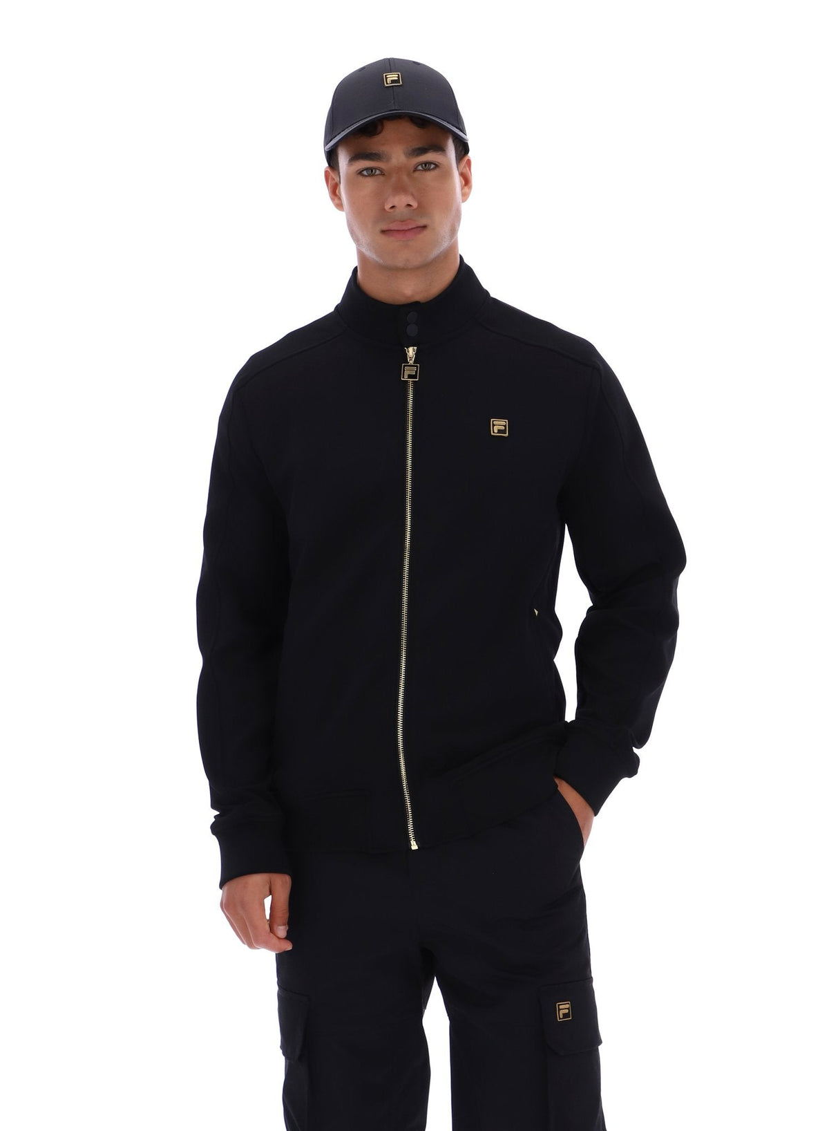 Black Davey Full Zip Track Top - Black