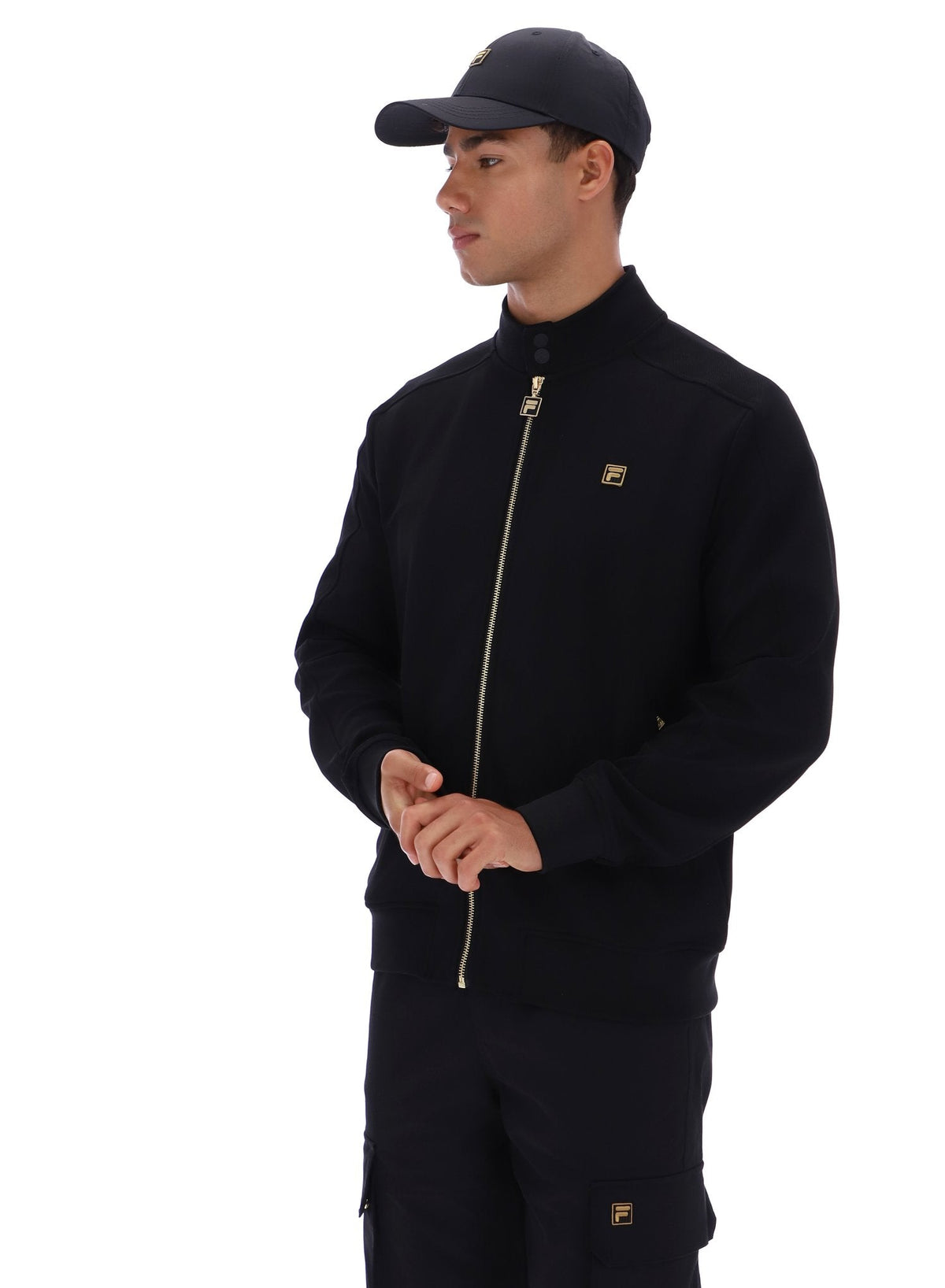 Black Davey Full Zip Track Top - Black