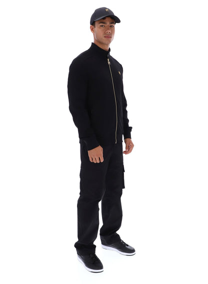 Black Davey Full Zip Track Top - Black