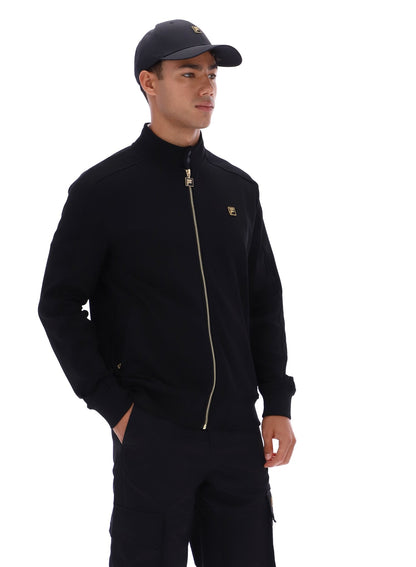 Black Davey Full Zip Track Top - Black