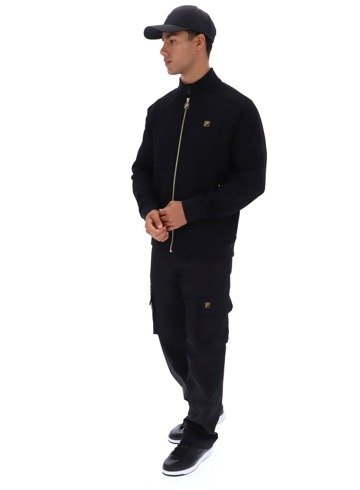 Black Davey Full Zip Track Top - Black