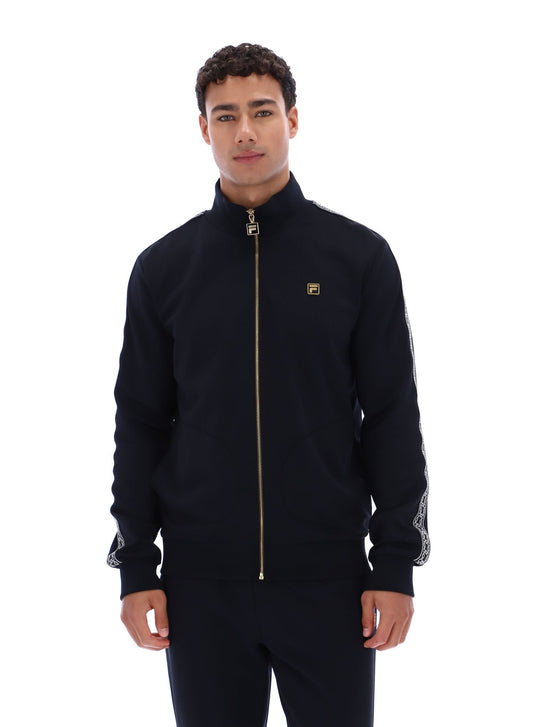 Black Roman Full Zip Jacket with Tape Detail - Black