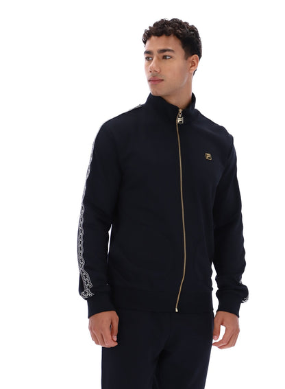 Black Roman Full Zip Jacket with Tape Detail - Black