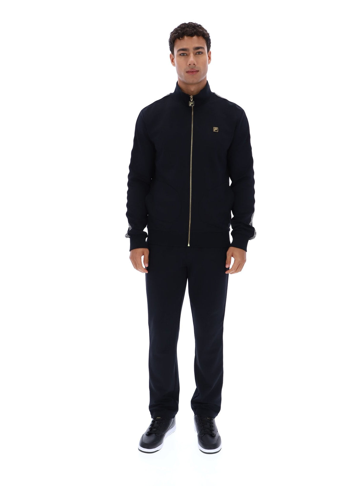 Black Roman Full Zip Jacket with Tape Detail - Black