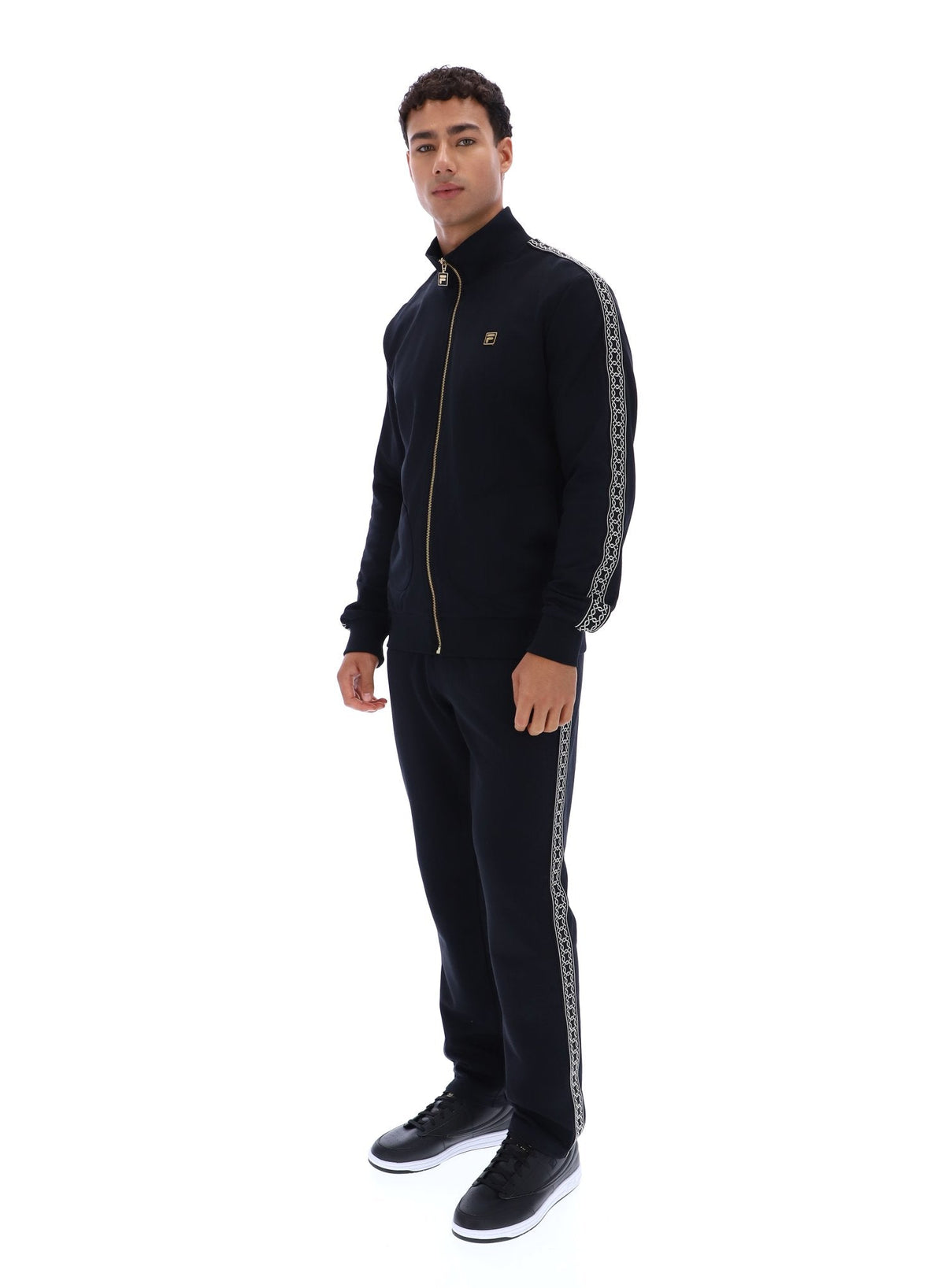 Black Roman Full Zip Jacket with Tape Detail - Black