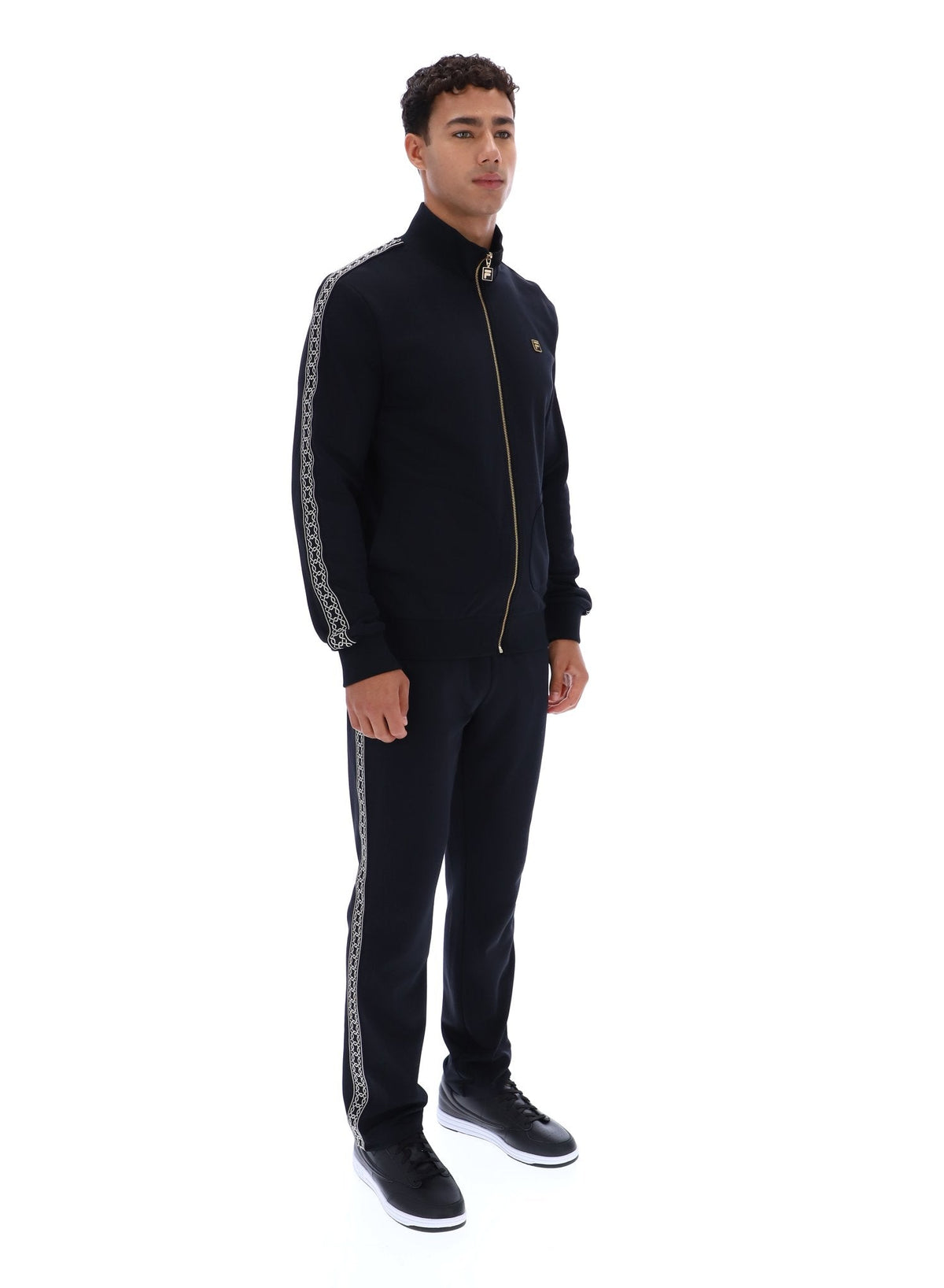 Black Roman Full Zip Jacket with Tape Detail - Black