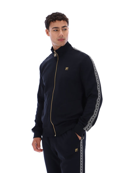 Black Roman Full Zip Jacket with Tape Detail - Black