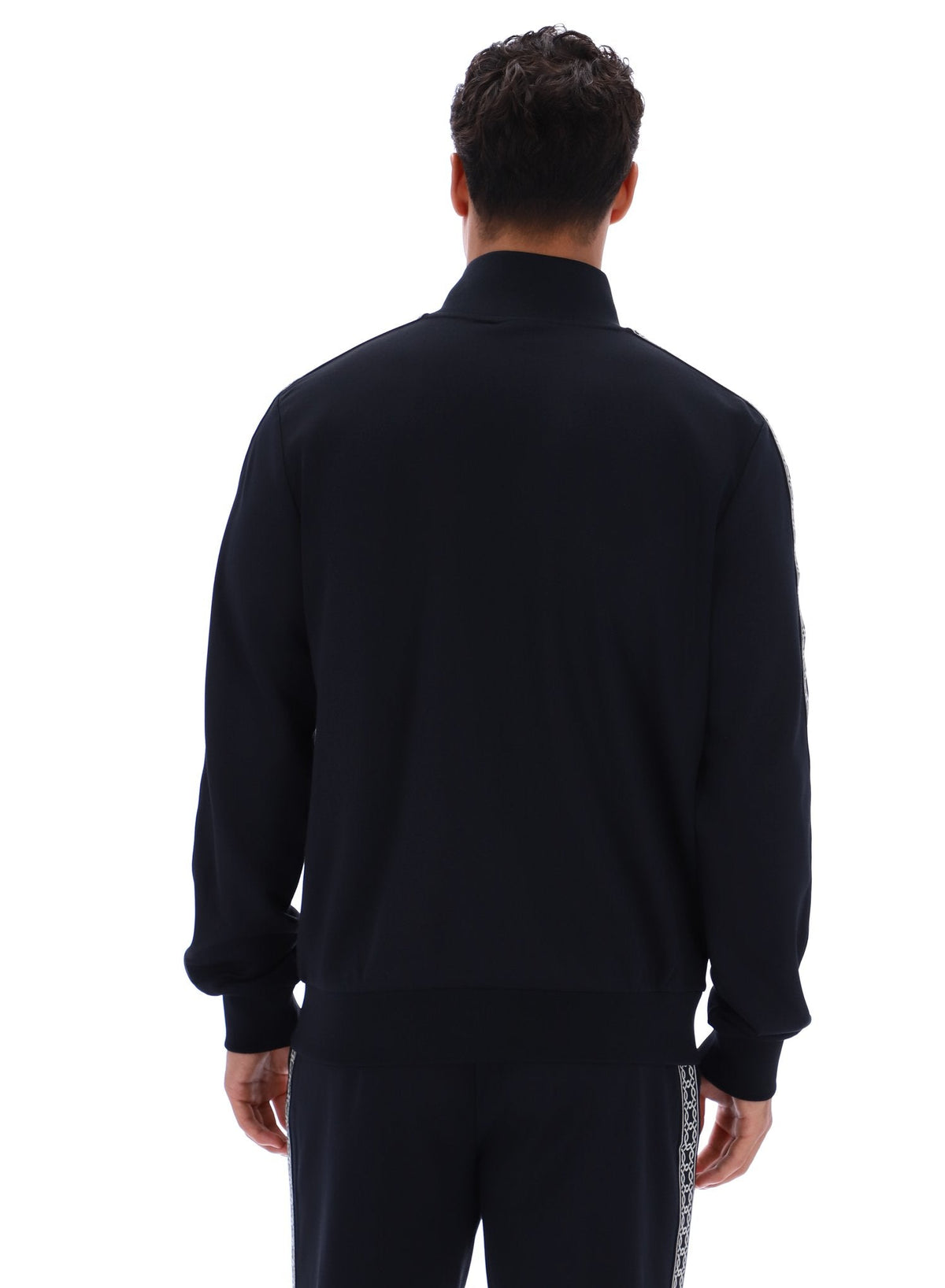 Black Roman Full Zip Jacket with Tape Detail - Black