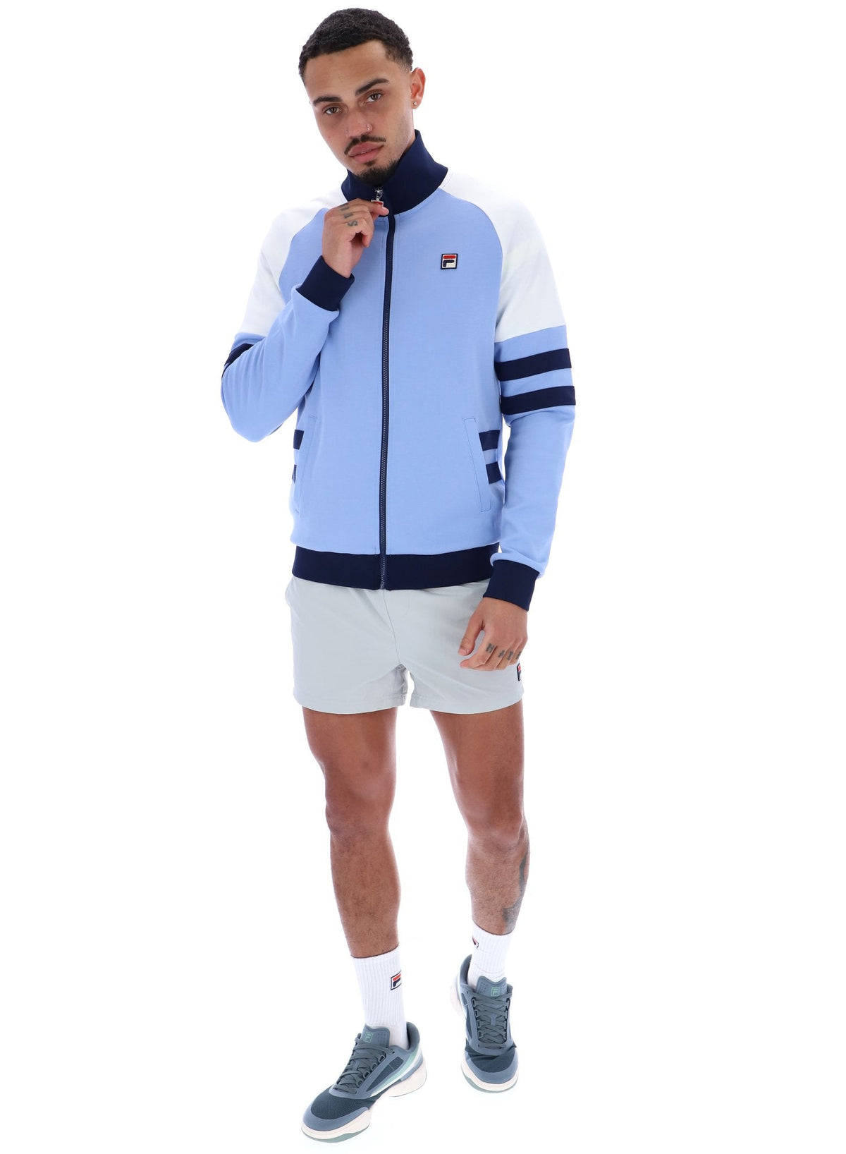 Vista Blue Founder Cut And Sew Track Top - Vista Blue