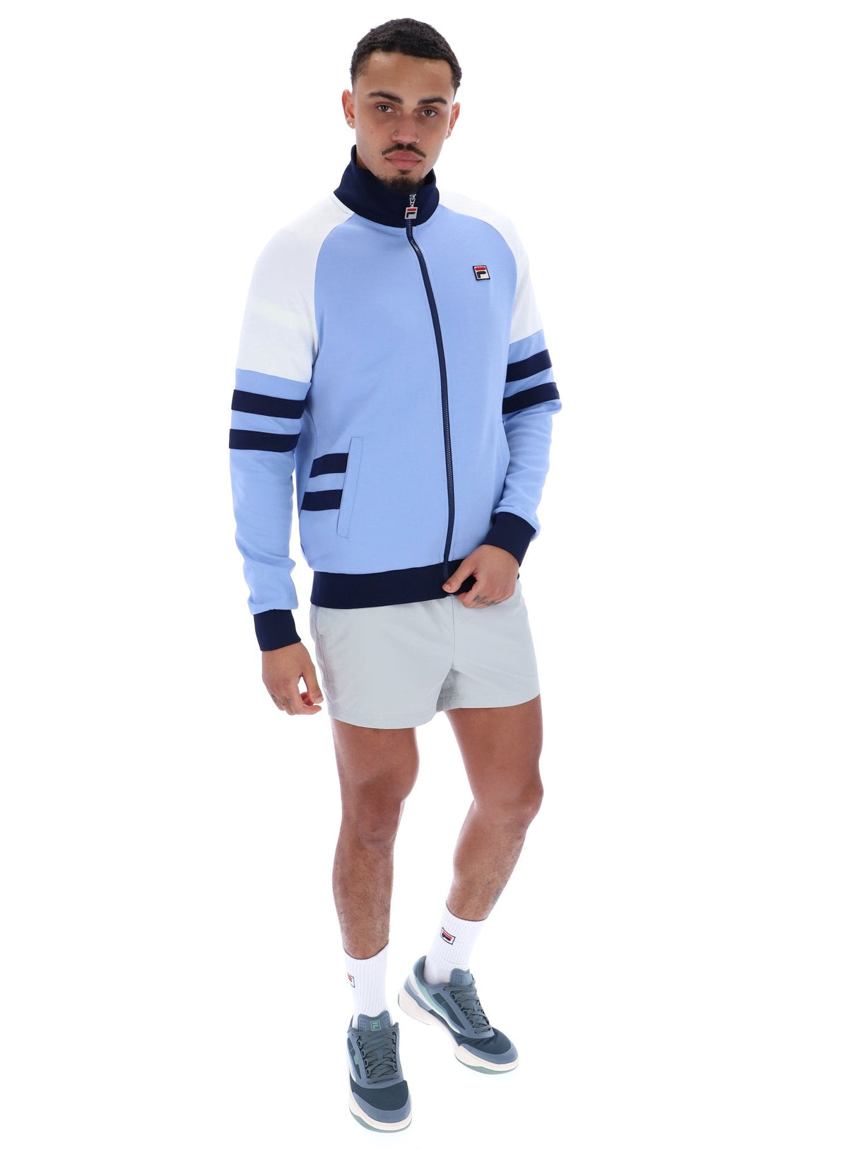 Vista Blue Founder Cut And Sew Track Top - Vista Blue