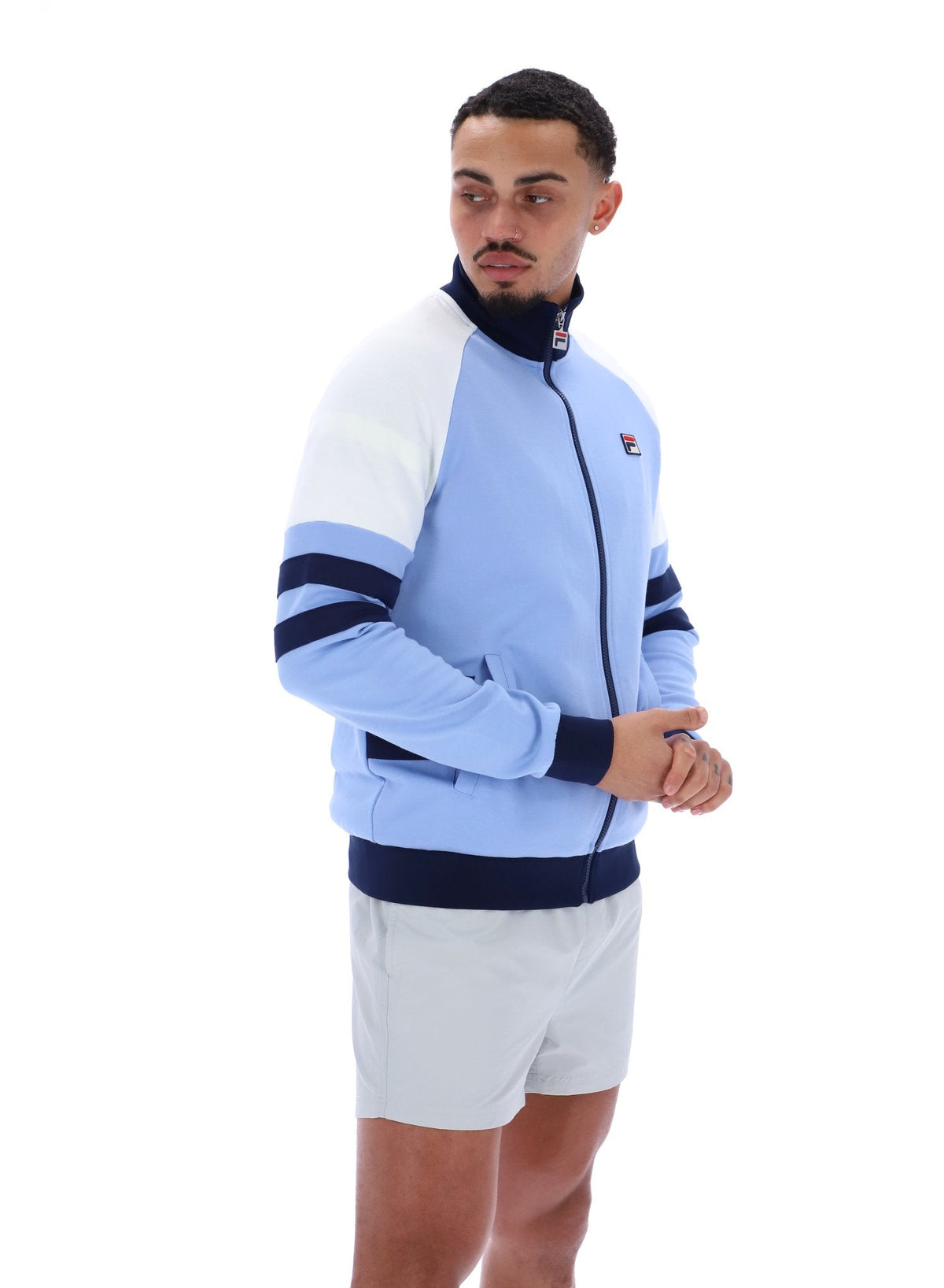 Vista Blue Founder Cut And Sew Track Top - Vista Blue