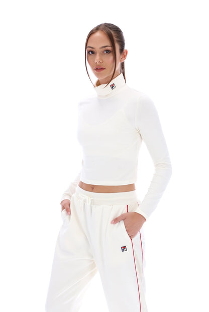 Cream Heidi Cropped Roll Neck Top - Cream