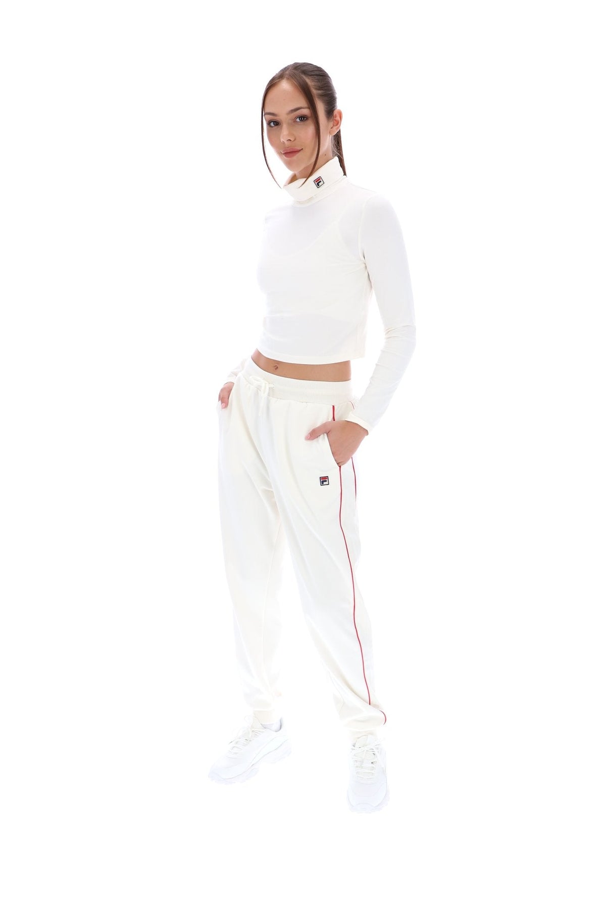 Cream Heidi Cropped Roll Neck Top - Cream