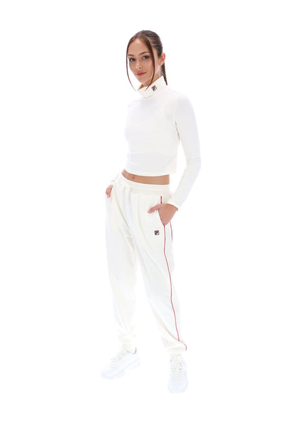 Cream Heidi Cropped Roll Neck Top - Cream