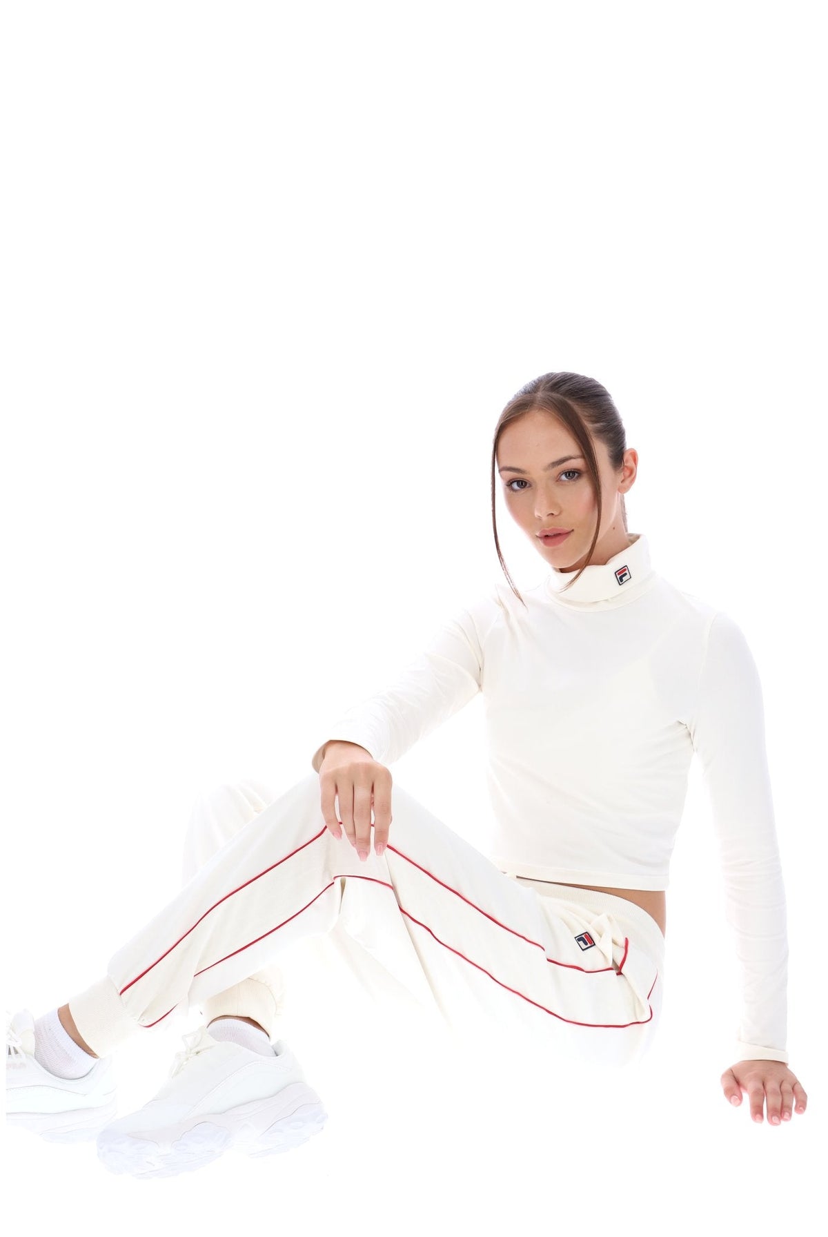 Cream Heidi Cropped Roll Neck Top - Cream
