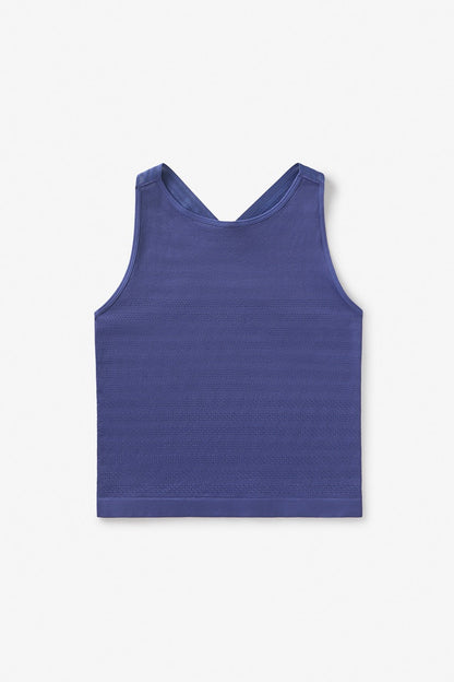 Skipper Blue Center Court Seamless Tank - Skipper Blue