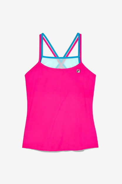 Pink Glo Tennis BNP Strappy Cami - Pink Glo