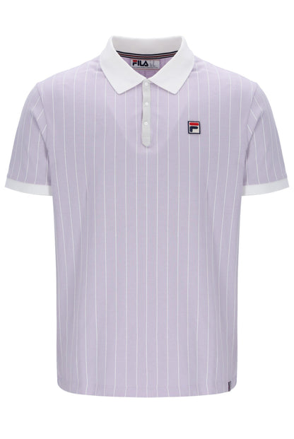 Misty Lilac BB1 Classic Vintage Striped Polo - Misty Lilac