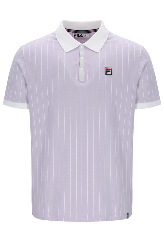 Misty Lilac BB1 Classic Vintage Striped Polo - Misty Lilac